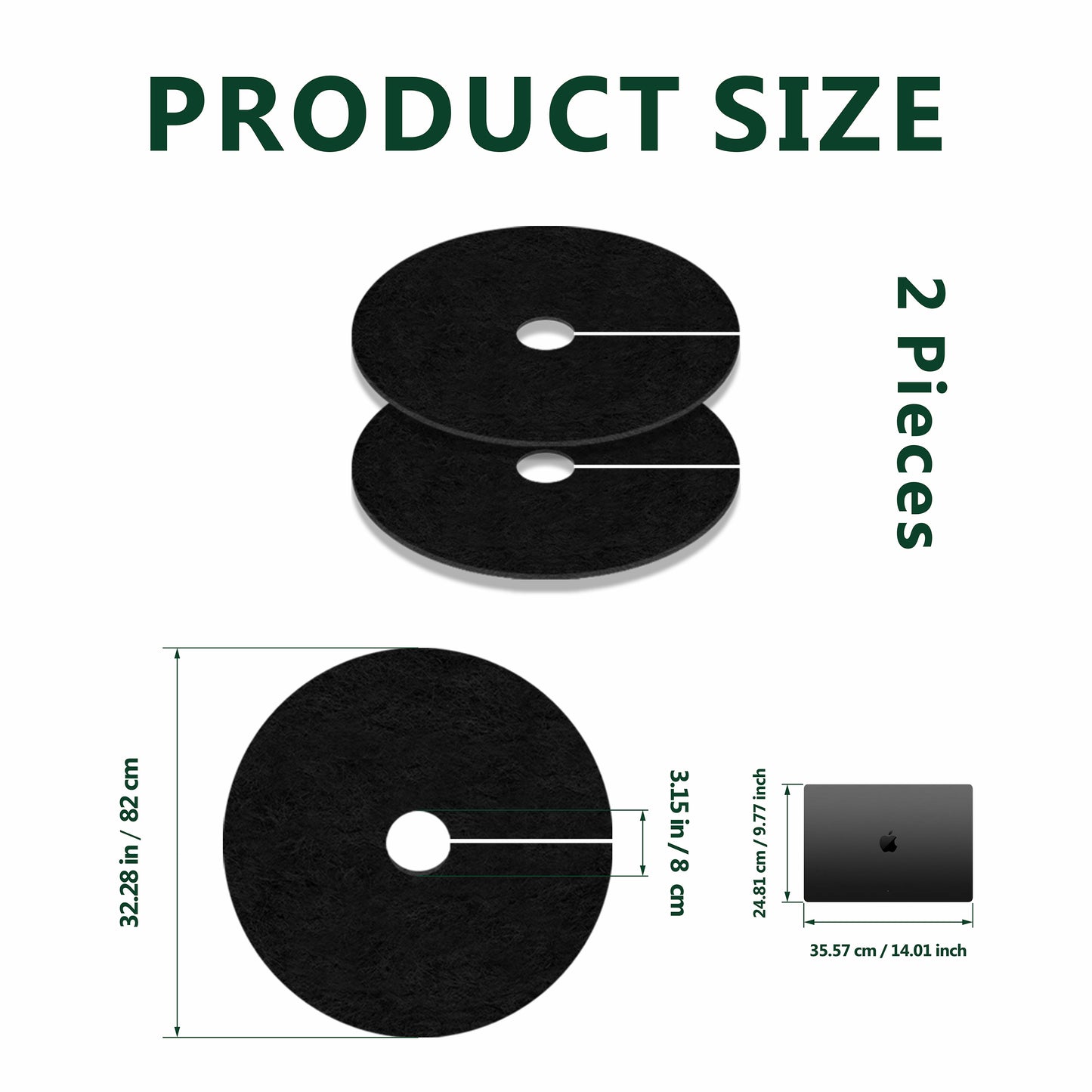 SPONDWILD Mulch Tree Ring,Non-Woven Tree Mulch Ring,Reusable Tree Ring Mulch Mat,Degradable Weed Control Fabric Mat for Landscaping Weed Control Root Protection,Tree Barrier Ring