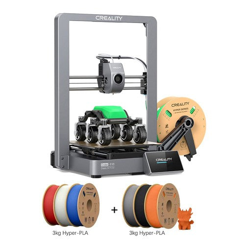 Creality Ender-3 V3 3D Printer + 6kg Creality Hyper PLA Filament - Black+Red+Blue+Grey+White+Orange