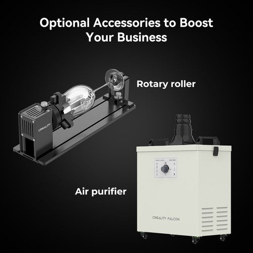 Creality Falcon2 Pro Laser Engraver 60W with 1.6W Laser Module, FDA Class1, Fully Enclosed & Drawer Design, Lid-open Safety Stop, Air Assist, Built-in Camera, 700mm/min Max Speed, 400*400mm