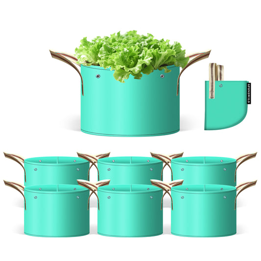 SPONDWILD 7 Pcs Potato Grow Bag, PE Garden pots Plant Grow Bag with Branch-Binding Holes and Drain holefor for Vegetables, Strawberries, Flowers