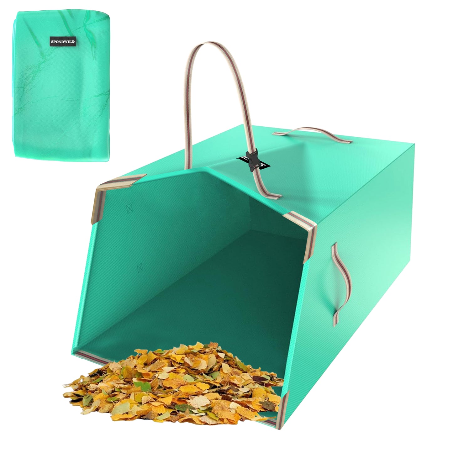 SPONDWILD 50 Gallon Leaf Collector and Reusable Yard Waste Bag Collapsible Portable with Adjustable Handle Garden Lawn Clean Up