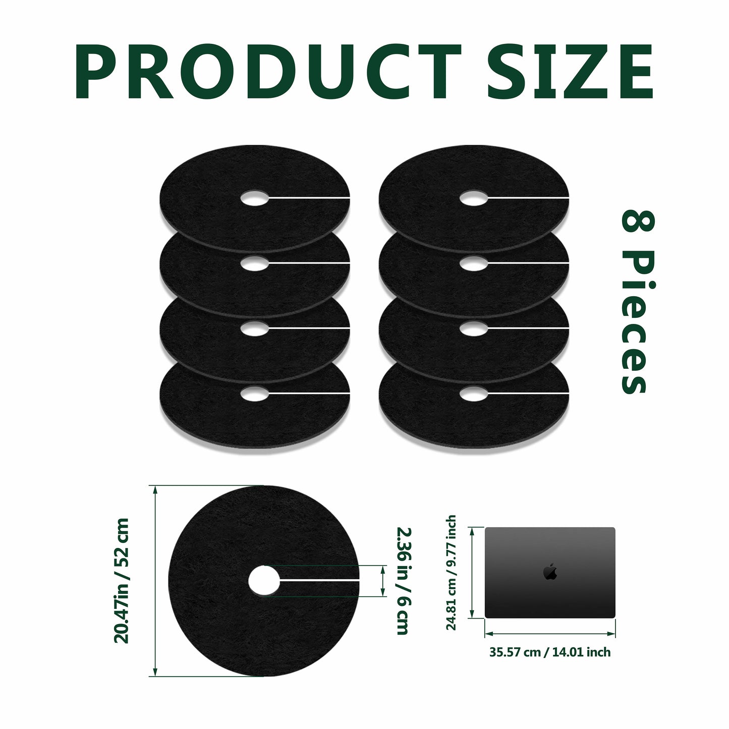 SPONDWILD Mulch Tree Ring,Non-Woven Tree Mulch Ring,Reusable Tree Ring Mulch Mat,Degradable Weed Control Fabric Mat for Landscaping Weed Control Root Protection,Tree Barrier Ring