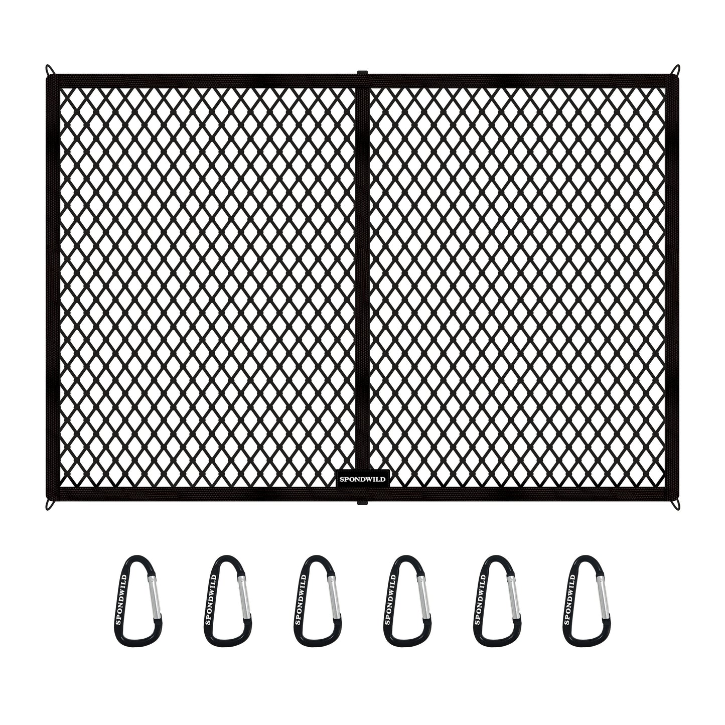 SPONDWILD 4'x4' Stretchable Cargo Net with Hooks - Adjustable Elastic Trunk and Truck Bed Storage Organizer for Cars and Trucks, Ideal for Securing Light Loads, Easy to Install
