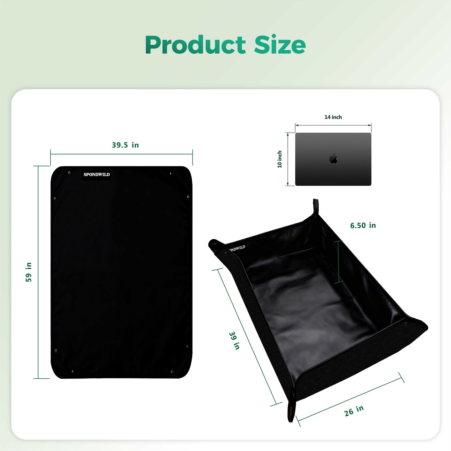 SPONDWILD Large Plant Transplanting Mat - PVC-Black Thickened Waterproof Potting Mat, Succulent Gardening Mat, Portable Repotting Mat for Mess Control