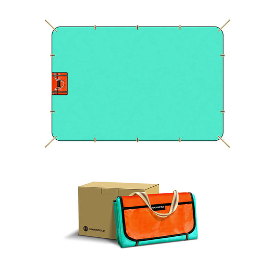 SPONDWILD Heavy Duty Waterproof Tarp, 200G Multipurpose Tear and Rip Proof UV Resistant Tarpaulin with Reinforced Handles and Portable Storage Bag, Green Tarp