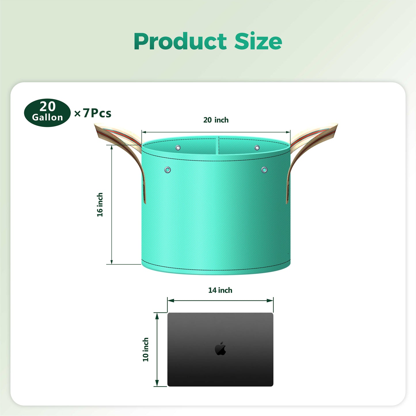 SPONDWILD 7 Pcs Potato Grow Bag, PE Garden pots Plant Grow Bag with Branch-Binding Holes and Drain holefor for Vegetables, Strawberries, Flowers