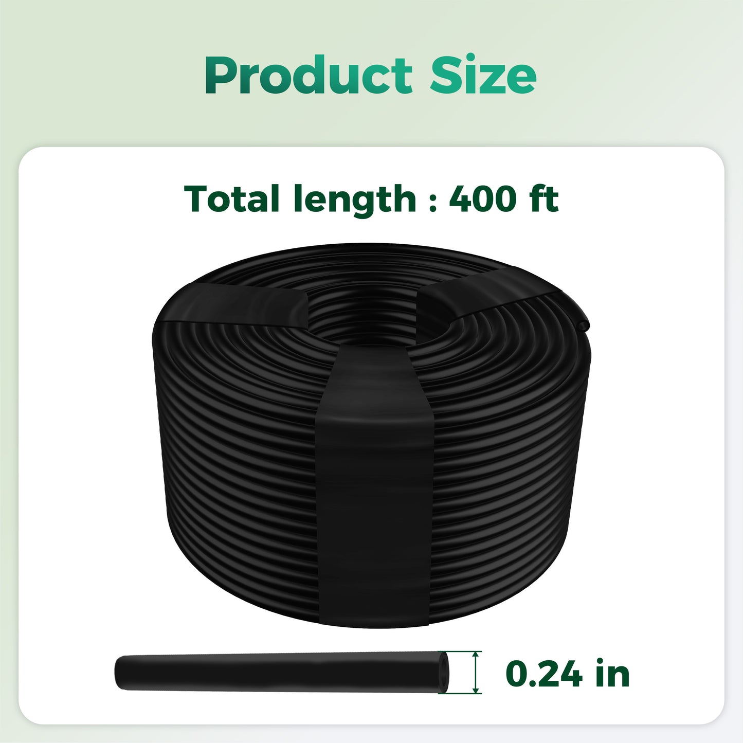SPONDWILD 400Ft 1/4 Inch Blank Distribution Tubing - UV Protected Flexible Black Drip Hose, Universal for Garden, Potted Plants & Veggie Beds, Fits Standard Drip Components