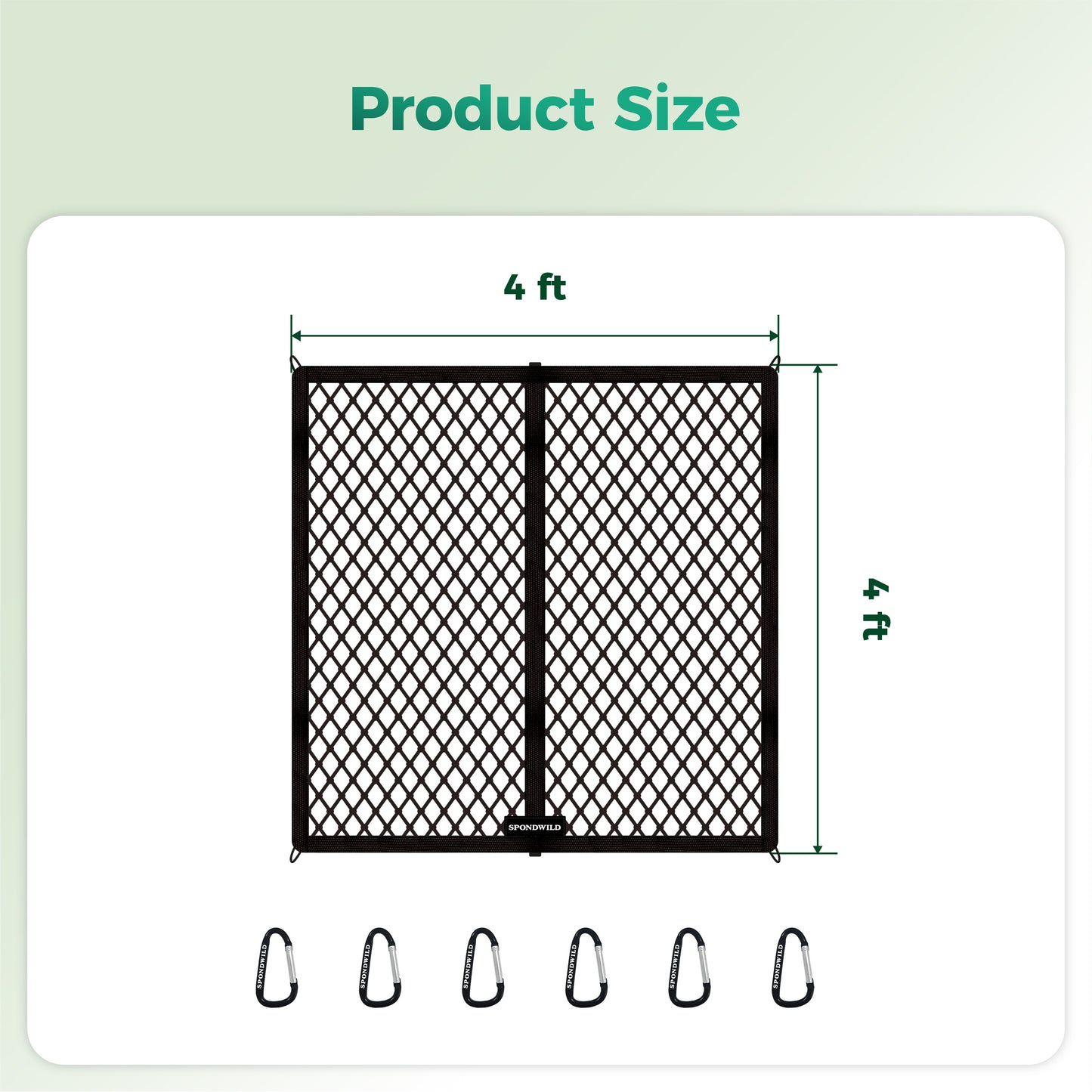 SPONDWILD 4'x4' Stretchable Cargo Net with Hooks - Adjustable Elastic Trunk and Truck Bed Storage Organizer for Cars and Trucks, Ideal for Securing Light Loads, Easy to Install
