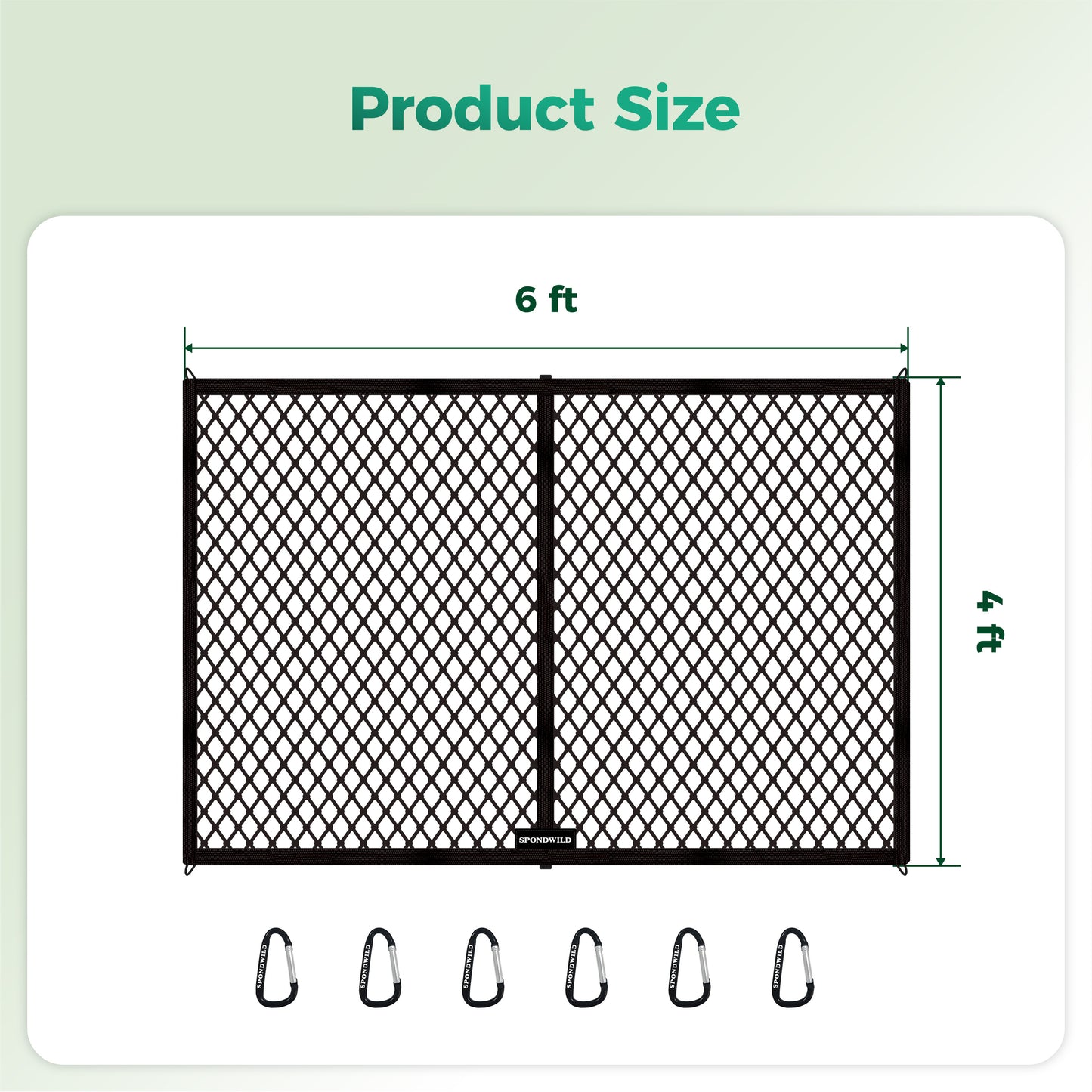 SPONDWILD 6'x4' Stretchable Cargo Net with Hooks - Adjustable Elastic Trunk and Truck Bed Storage Organizer for Cars and Trucks, Ideal for Securing Light Loads, Easy to Install