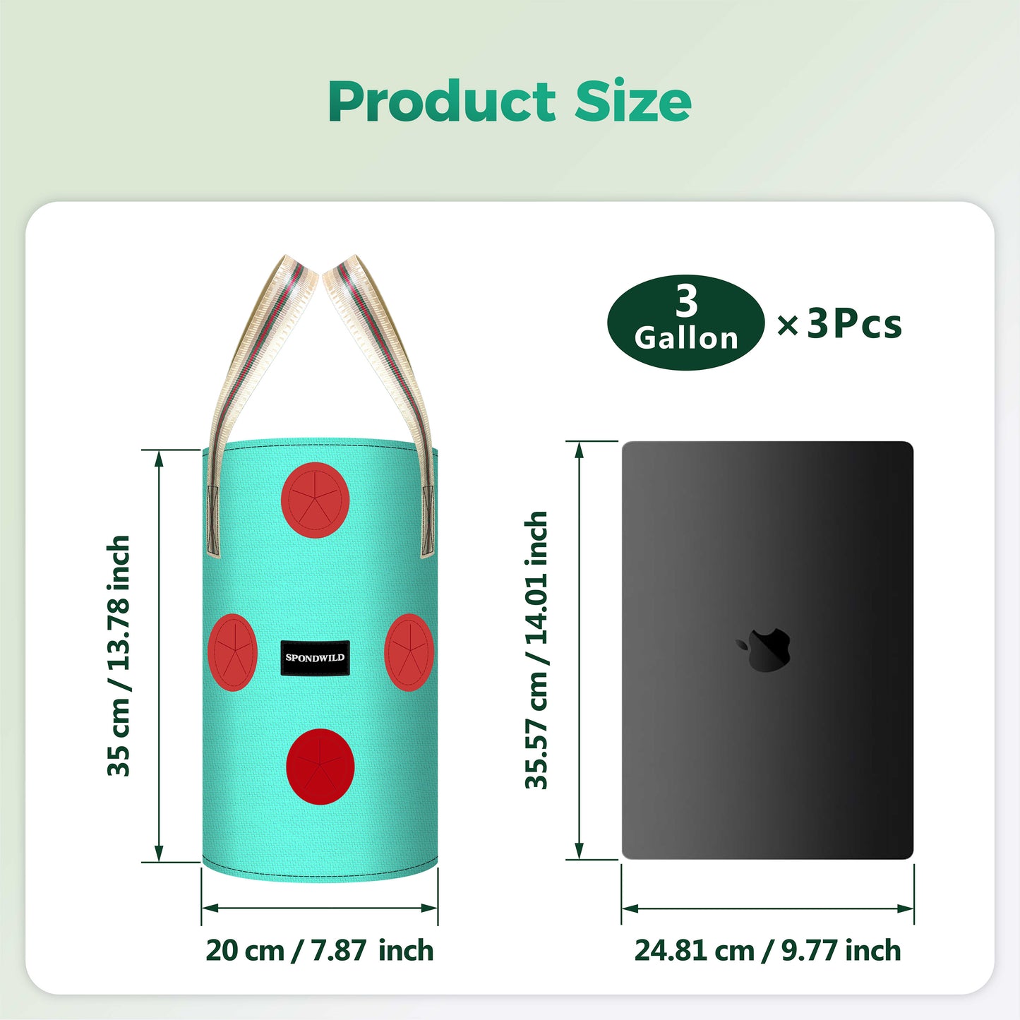 SPONDWILD 3 Pack Hanging Strawberry Planter Bags, Hanging Grow Bags with Bottom Planting Hole, Thickened PE Strawberry Pot for Vegetables Herbs Tomatoes
