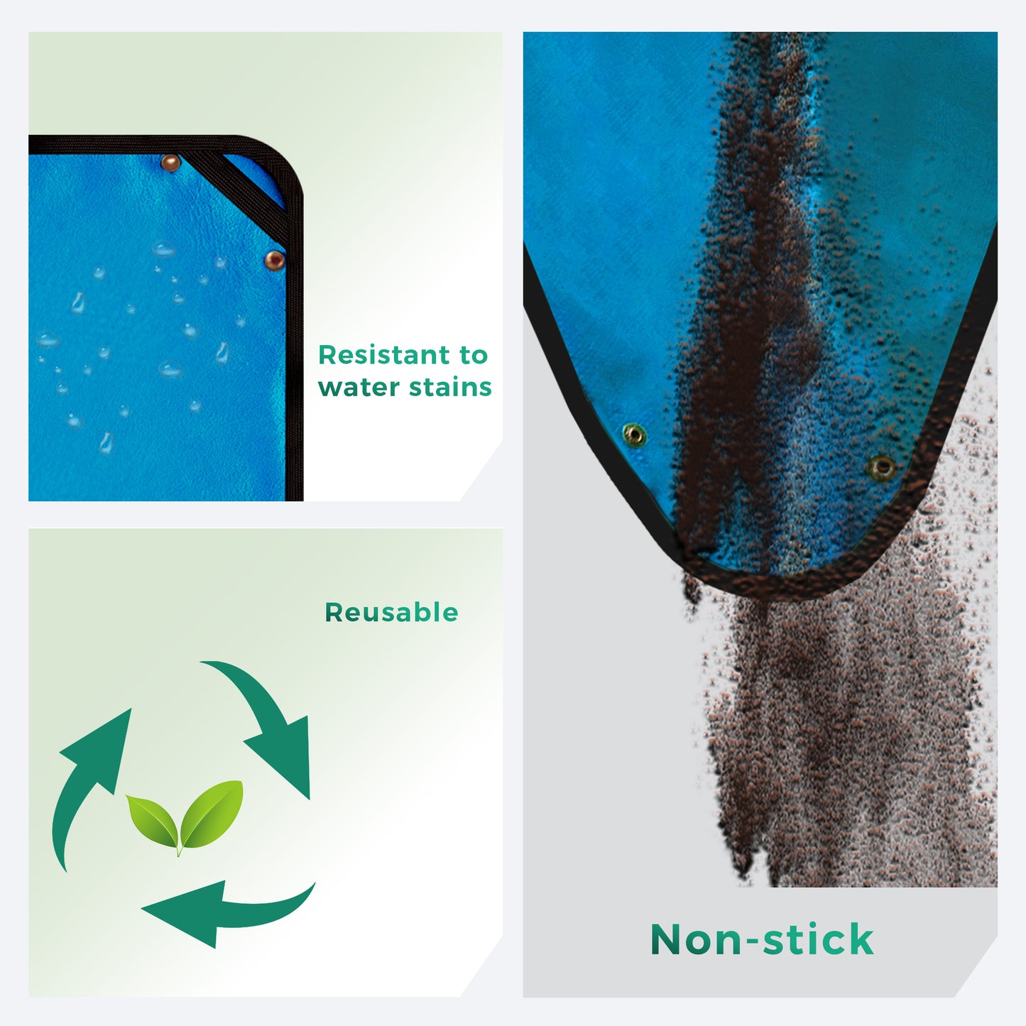 SPONDWILD Large Plant Transplanting Mat - PVC-Blue Thickened Waterproof Potting Mat, Succulent Gardening Mat, Portable Repotting Mat for Mess Control