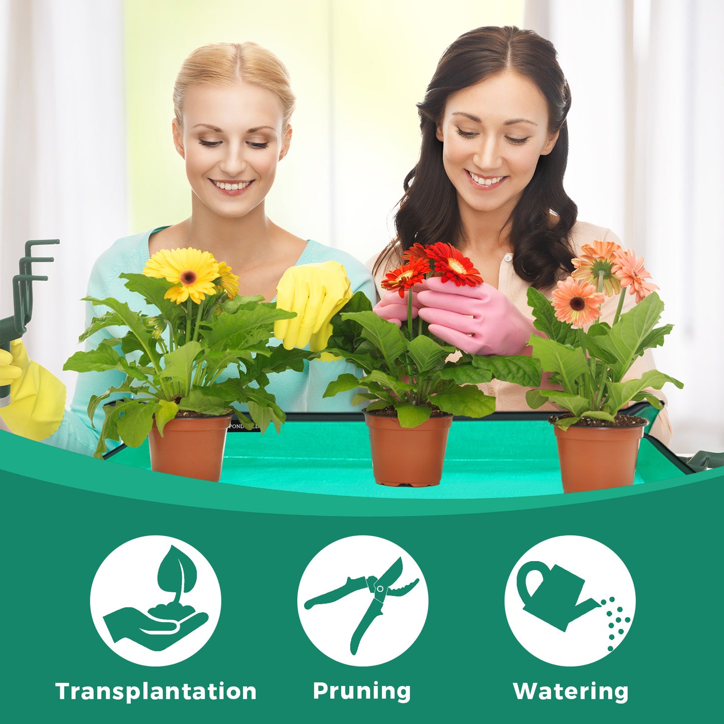 SPONDWILD Repotting Mat for Indoor Plants - PE Plant Repotting Mat, Succulent Potting Mat and Portable Gardening Mat, Mess Control Plant Mat, Plant Gifts for Women and Men