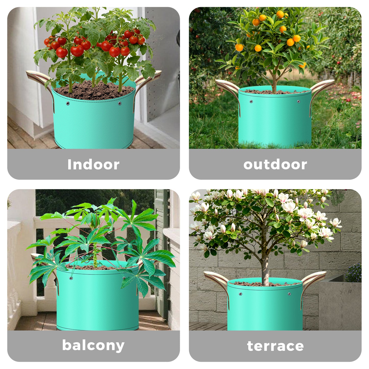 SPONDWILD 7 Pcs Potato Grow Bag, PE Garden pots Plant Grow Bag with Branch-Binding Holes and Drain holefor for Vegetables, Strawberries, Flowers