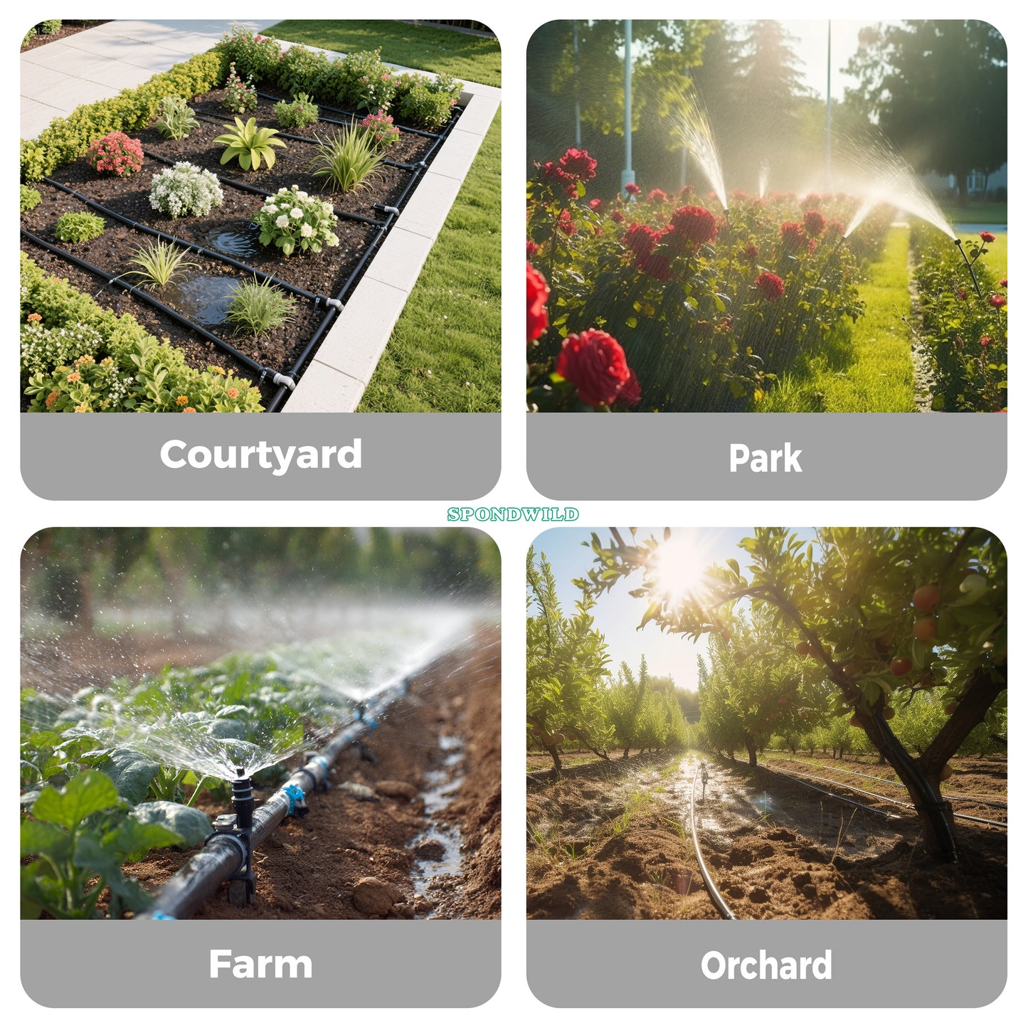 SPONDWILD 50Ft 1/4 Inch Blank Distribution Tubing - UV Protected Flexible Black Drip Hose, Universal for Garden, Potted Plants & Veggie Beds, Fits Standard Drip Components