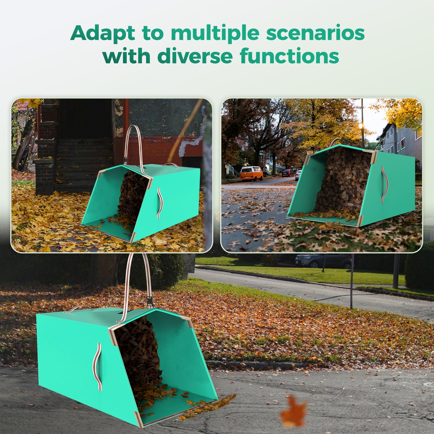 SPONDWILD 60 Gallon Leaf Collector and Reusable Yard Waste Bag Collapsible Portable with Adjustable Handle Garden Lawn Clean Up