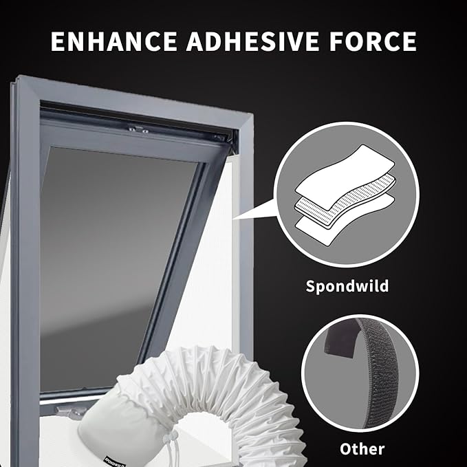 SPONDWILD 5m Window Seal Kit - Air Conditioner Window Seal & AC Vent Kit, Fits Window Air Conditioner/Dryer, Waterproof, Easy to Install for Push Out/Sliding Windows