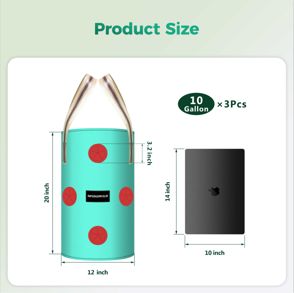 SPONDWILD 3 Pack Hanging Strawberry Planter Bags, Hanging Grow Bags with Bottom Planting Hole, Thickened PE Strawberry Pot for Vegetables Herbs Tomatoes