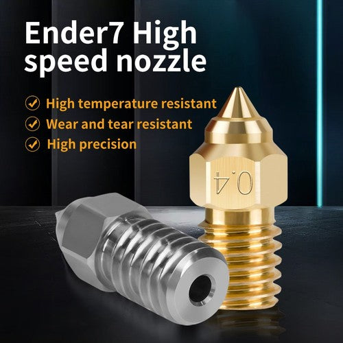 10pcs TWO TREES High-speed Nozzle for Creality Ender 7 (0.4mm Brass 2pcs, 0.6mm Brass 2pcs, 0.8mm Brass 2pcs, 0.6mm Chromium Zirconium Copper 2pcs, 0.8mm Chromium Zirconium Copper 2pcs)