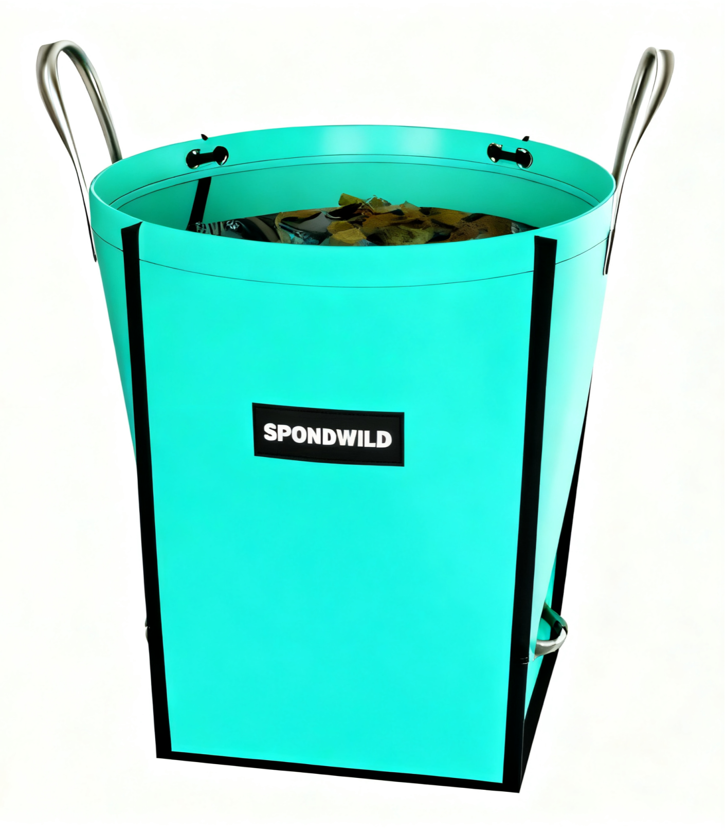 SPONDWILD Reusable Yard Waste Bag - Durable PE Standable Lawn Leaf Bag with 4 Reinforced Handles, Collapsible Portable Garden Container for Leaves, Yard Waste, Garden Debris (Green)