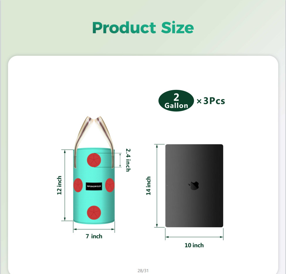 SPONDWILD 3 Pack Hanging Strawberry Planter Bags, Hanging Grow Bags with Bottom Planting Hole, Thickened PE Strawberry Pot for Vegetables Herbs Tomatoes