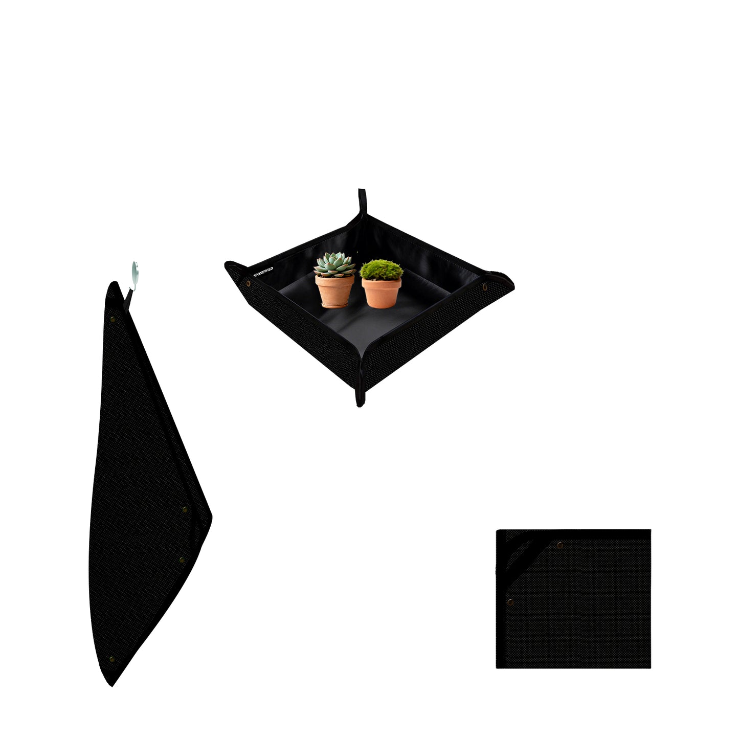 SPONDWILD Large Plant Transplanting Mat - PVC-Black Thickened Waterproof Potting Mat, Succulent Gardening Mat, Portable Repotting Mat for Mess Control