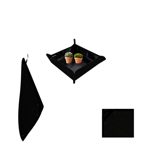 SPONDWILD Large Plant Transplanting Mat - PVC-Black Thickened Waterproof Potting Mat, Succulent Gardening Mat, Portable Repotting Mat for Mess Control