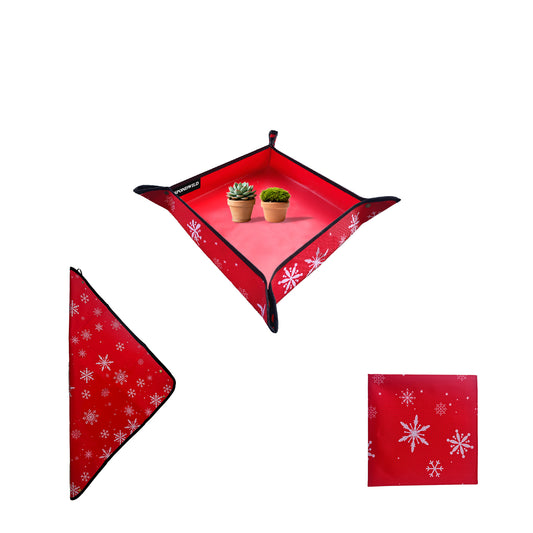 SPONDWILD Large Plant Transplanting Mat - PVC-Red Snowflake Thickened Waterproof Potting Mat, Succulent Gardening Mat, Portable Repotting Mat for Mess Control
