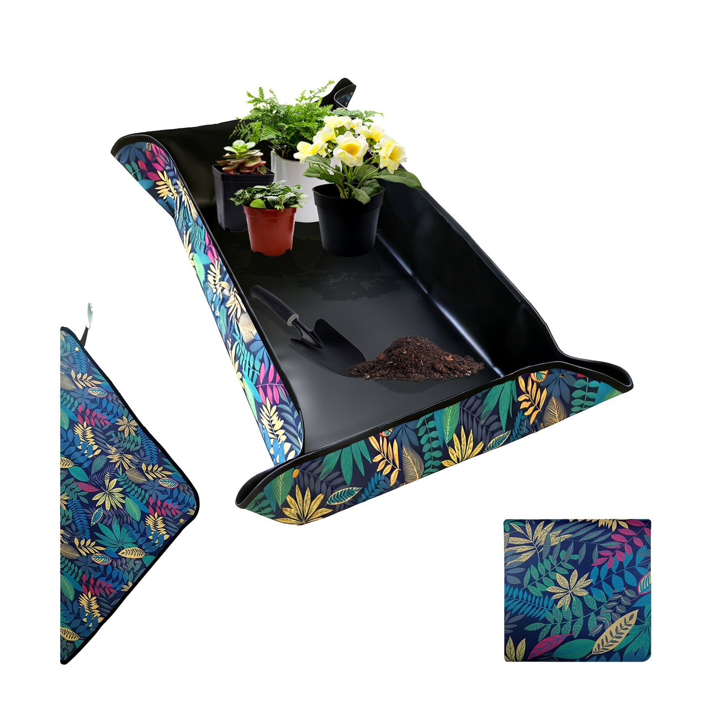 SPONDWILD Large Plant Transplanting Mat - PVC-Leaf Thickened Waterproof Potting Mat, Succulent Gardening Mat, Portable Repotting Mat for Mess Control