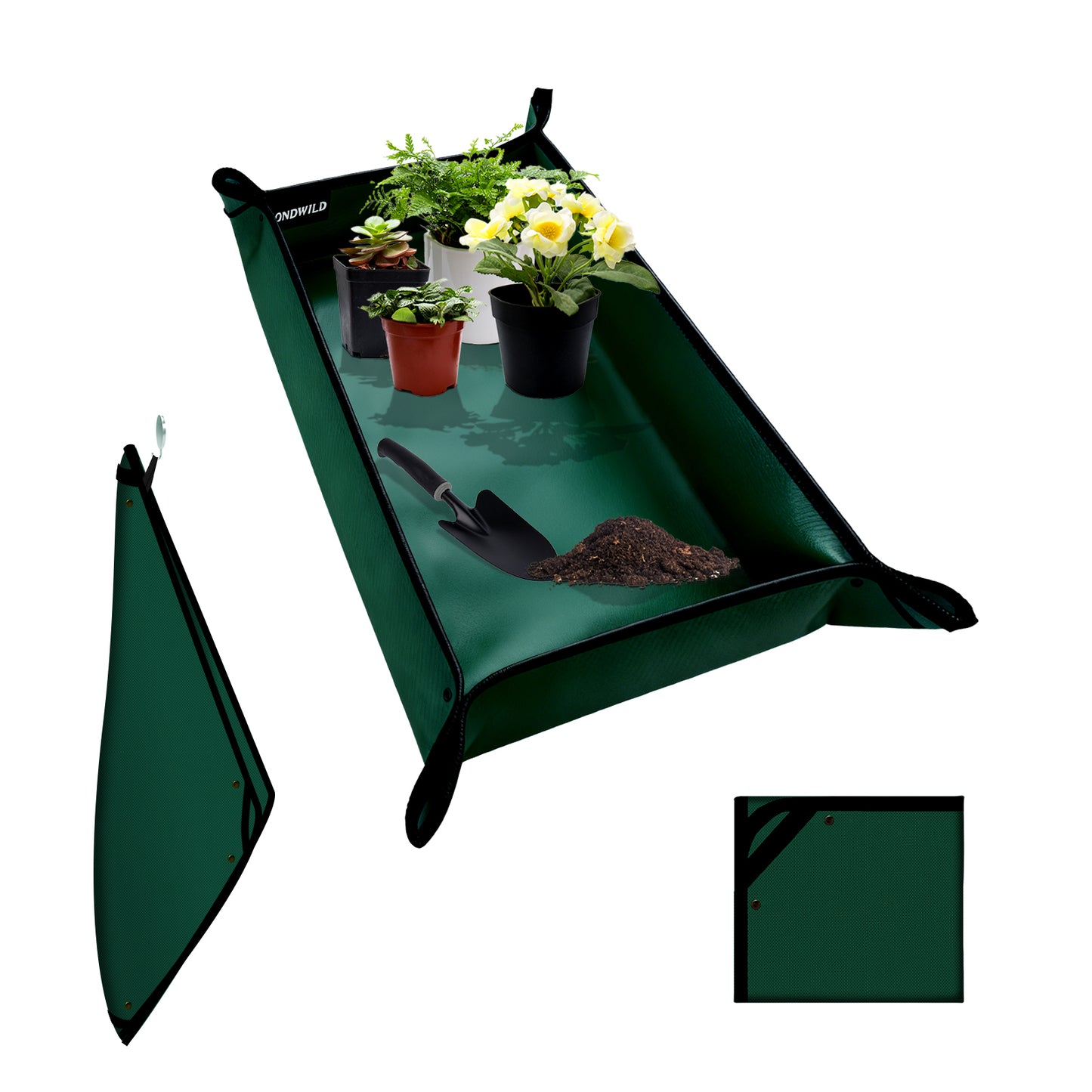 SPONDWILD Large Plant Transplanting Mat - PVC-Green Thickened Waterproof Potting Mat, Succulent Gardening Mat, Portable Repotting Mat for Mess Control