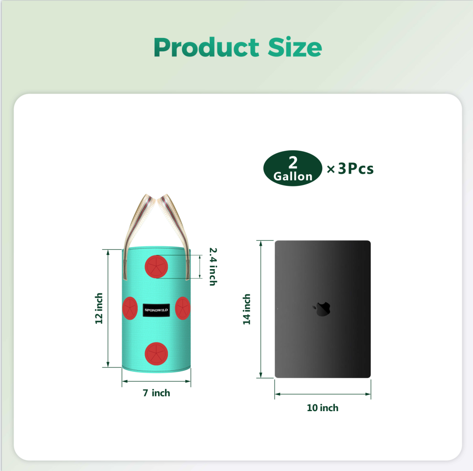 SPONDWILD 3 Pack Hanging Strawberry Planter Bags, Hanging Grow Bags with Bottom Planting Hole, Thickened PE Strawberry Pot for Vegetables Herbs Tomatoes