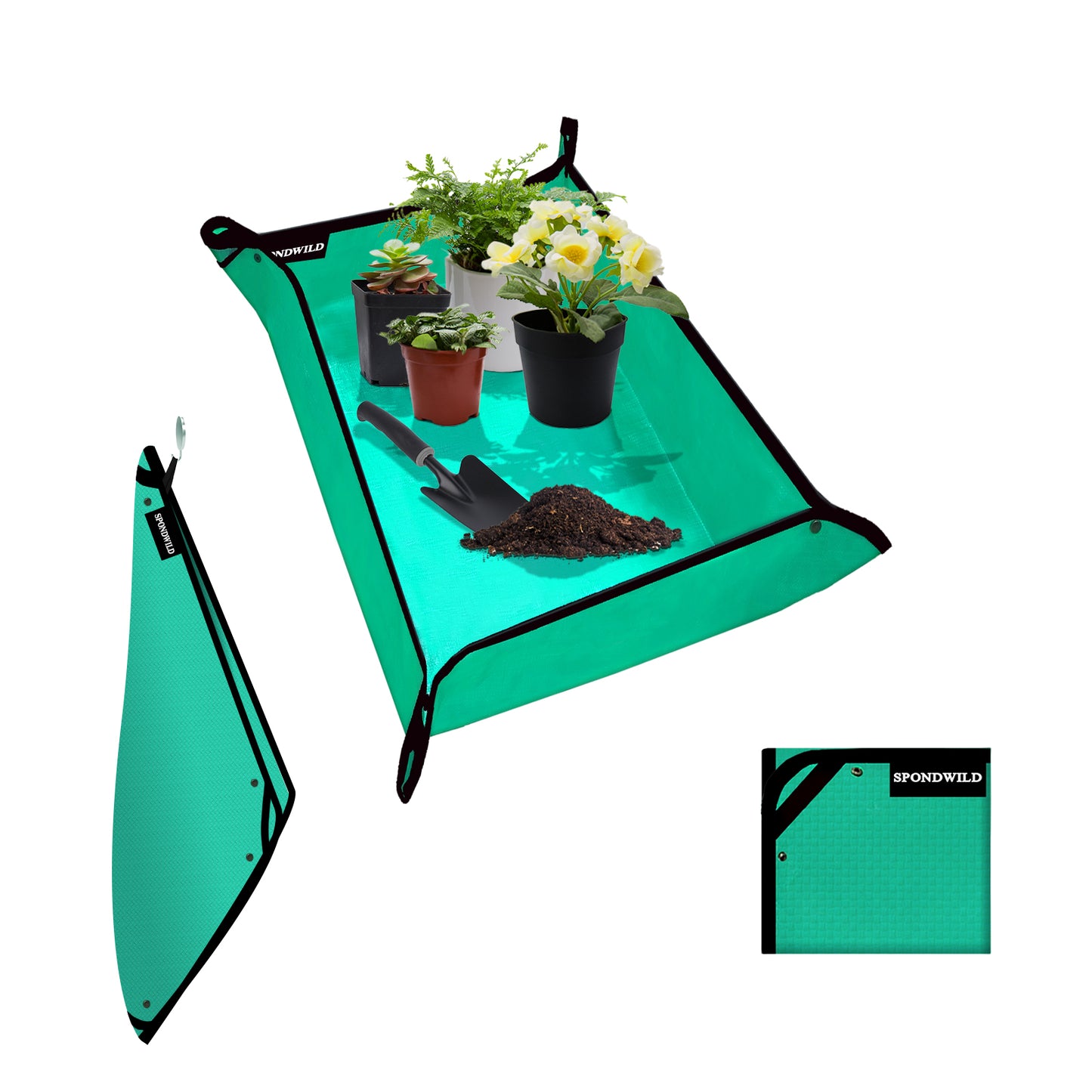SPONDWILD Repotting Mat for Indoor Plants - PE Plant Repotting Mat, Succulent Potting Mat and Portable Gardening Mat, Mess Control Plant Mat, Plant Gifts for Women and Men