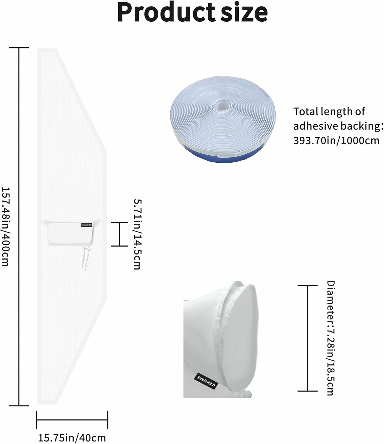 SPONDWILD 4m Window Seal Kit - Air Conditioner Window Seal & AC Vent Kit, Fits Window Air Conditioner/Dryer, Waterproof, Easy to Install for Push Out/Sliding Windows