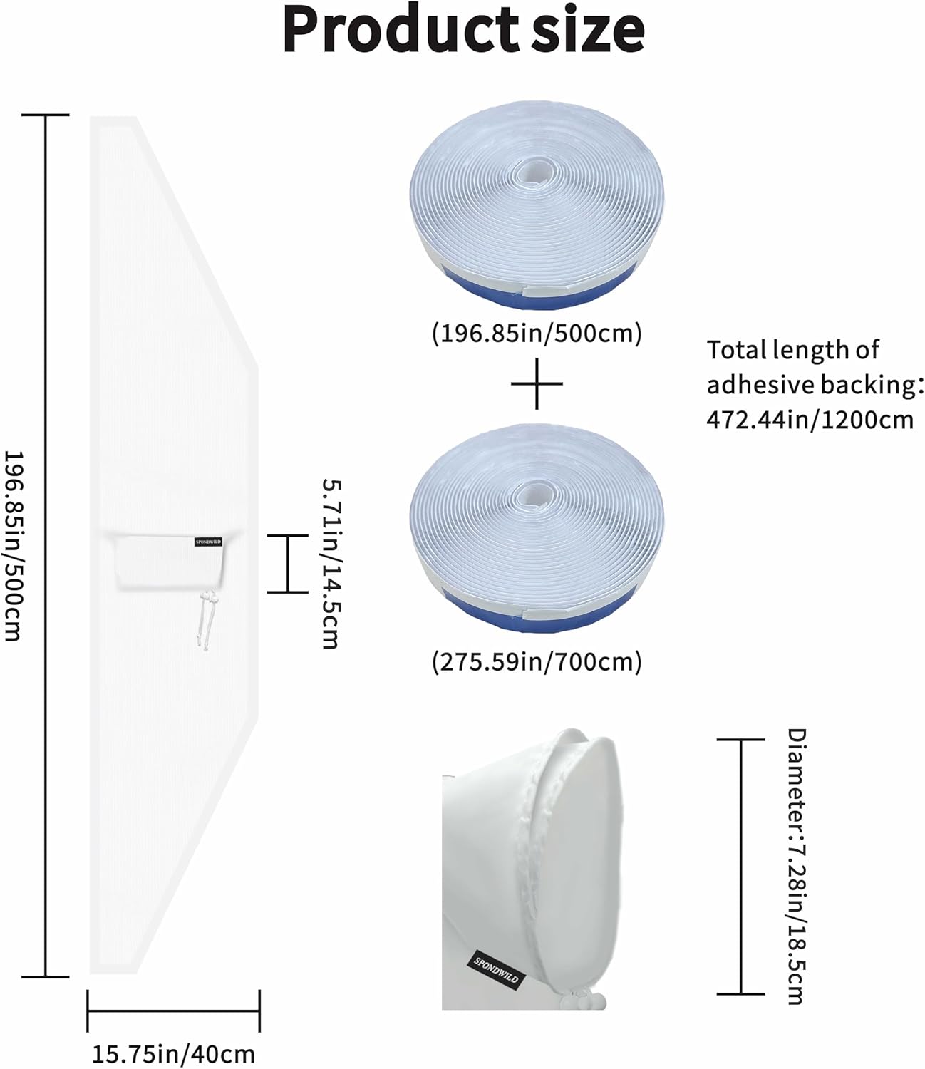 SPONDWILD 5m Window Seal Kit - Air Conditioner Window Seal & AC Vent Kit, Fits Window Air Conditioner/Dryer, Waterproof, Easy to Install for Push Out/Sliding Windows