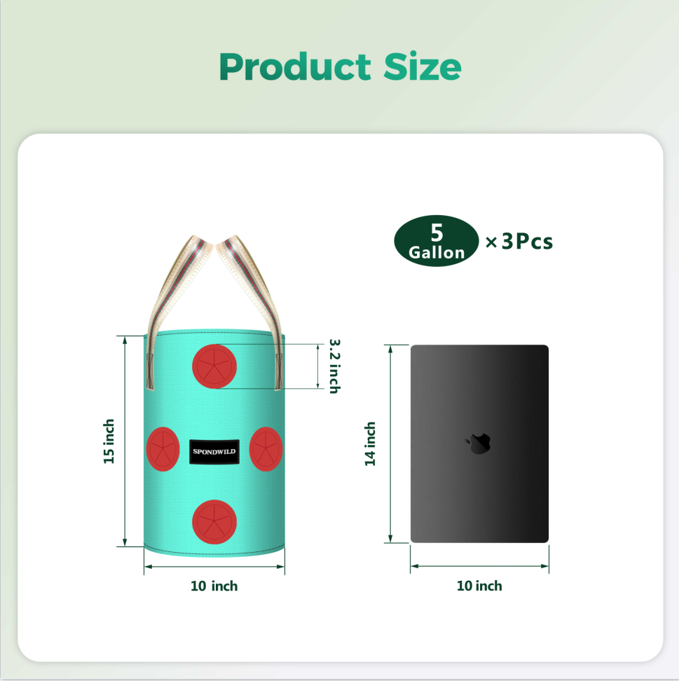 SPONDWILD 3 Pack Hanging Strawberry Planter Bags, Hanging Grow Bags with Bottom Planting Hole, Thickened PE Strawberry Pot for Vegetables Herbs Tomatoes