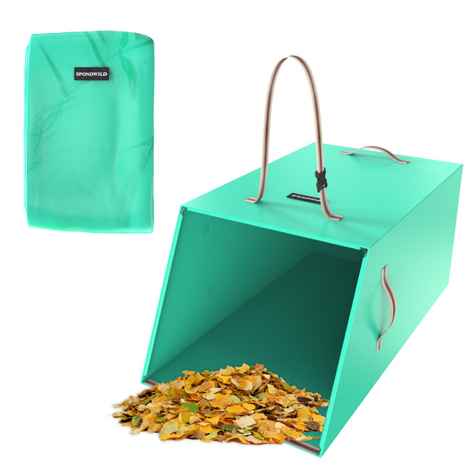 SPONDWILD Leaf Collector and Reusable Yard Waste Bag Collapsible Portable with Adjustable Handle Garden Lawn Clean Up