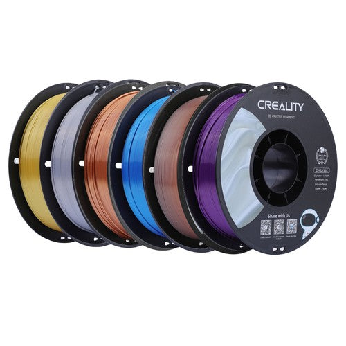 6kg Creality CR-Silk PLA Filament - 1kg Golden + 1kg Red Copper + 1kg Blue + 1kg Silver Color + 1kg Rainbow + 1kg Purple