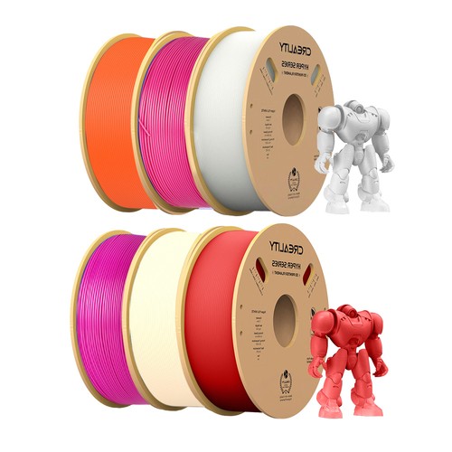 6kg Creality Hyper-PLA Filament - (1kg Red+1kg Skin Color+1kg Purple+1kg White+1kg Strawberry Red+1kg Orange)
