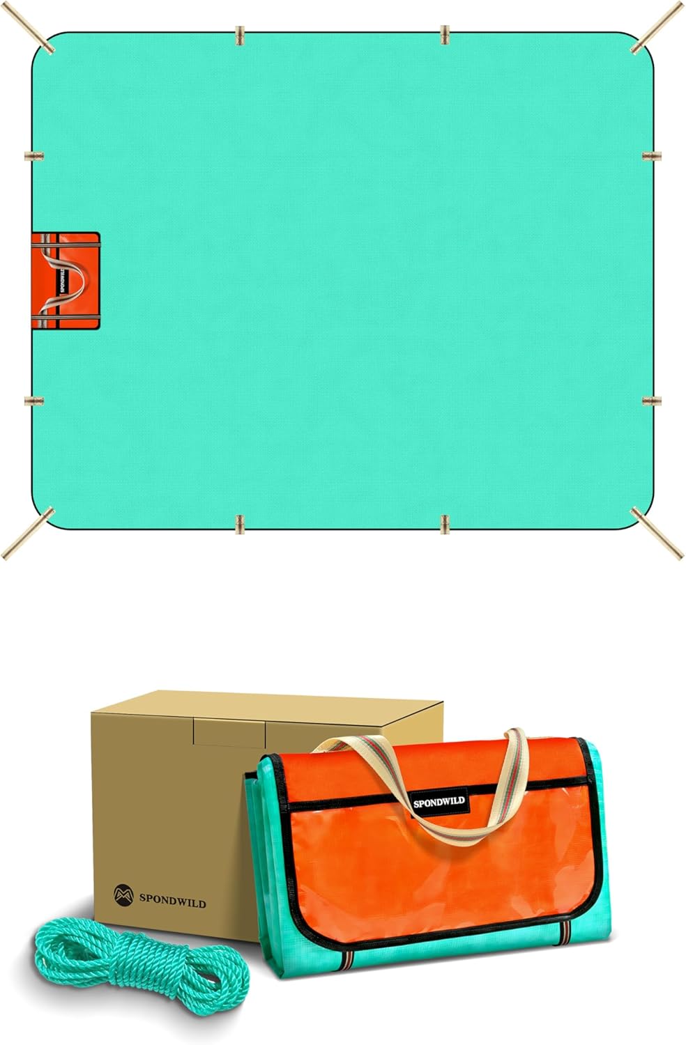 Heavy Duty Waterproof Tarp, 200G Multipurpose Tear and Rip Proof UV Resistant Tarpaulin with Reinforced Handles and Portable Storage Bag, Green Tarp (6.5x4.9)