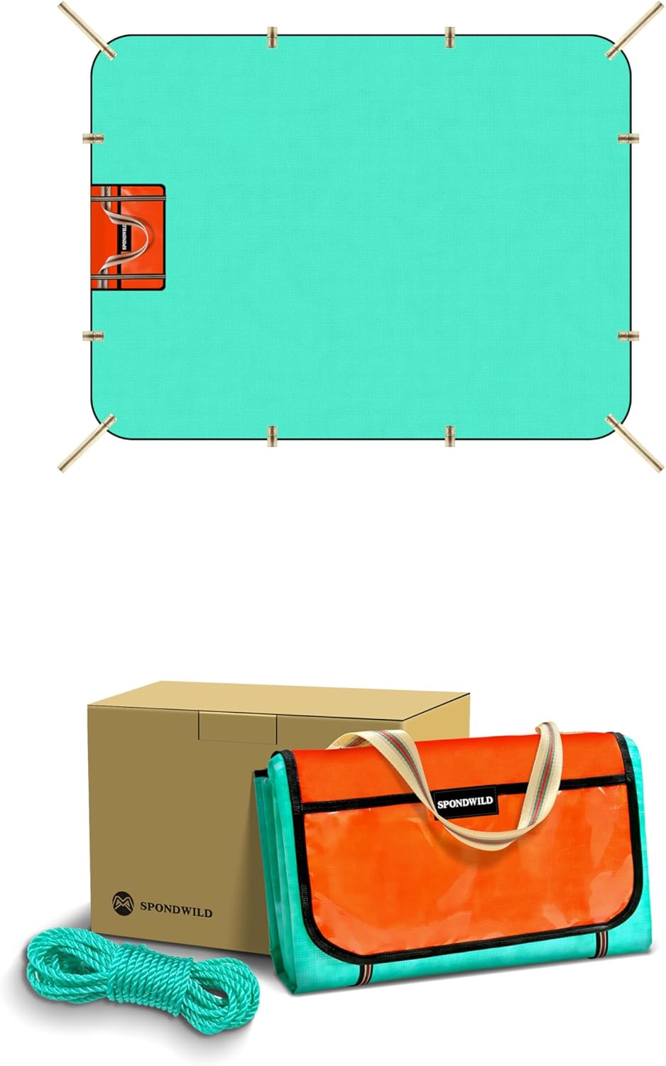 Heavy Duty Waterproof Tarp, 200G Multipurpose Tear and Rip Proof UV Resistant Tarpaulin with Reinforced Handles and Portable Storage Bag, Green Tarp (6.5x4.9)