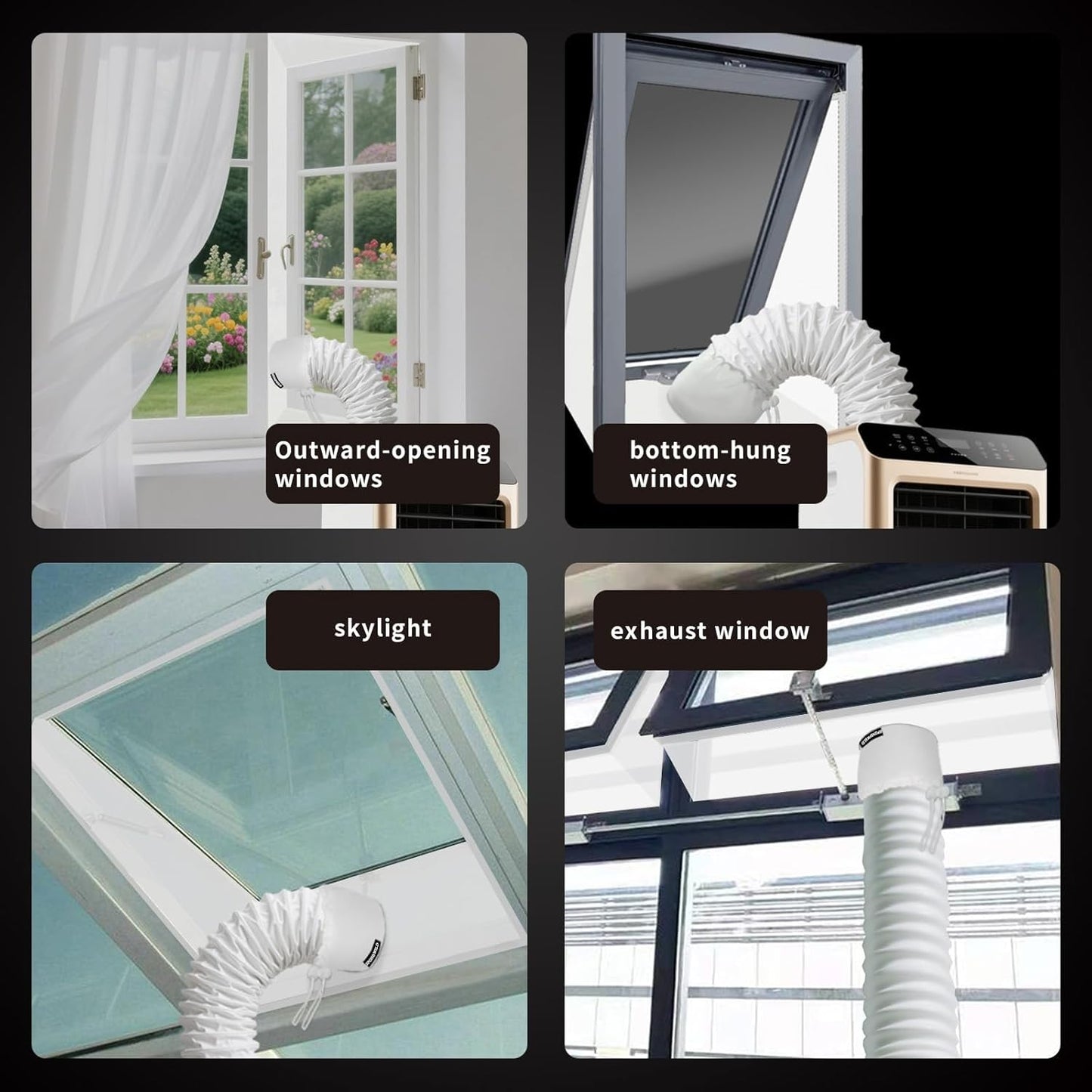 SPONDWILD 5m Window Seal Kit - Air Conditioner Window Seal & AC Vent Kit, Fits Window Air Conditioner/Dryer, Waterproof, Easy to Install for Push Out/Sliding Windows