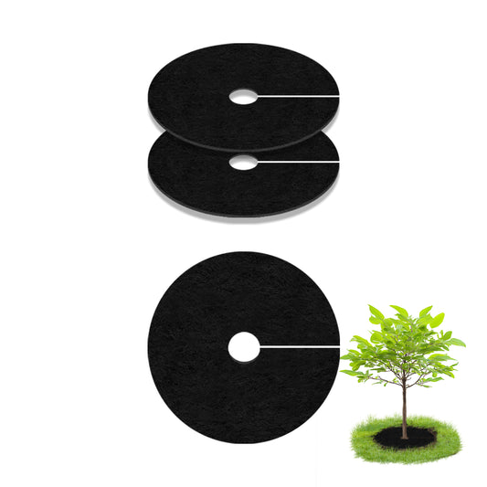 SPONDWILD 2 Pack 32.28" Mulch Tree Ring,Non-Woven Tree Mulch Ring,Reusable Tree Ring Mulch Mat,Degradable Weed Control Fabric Mat for Landscaping Weed Control Root Protection,Tree Barrier Ring