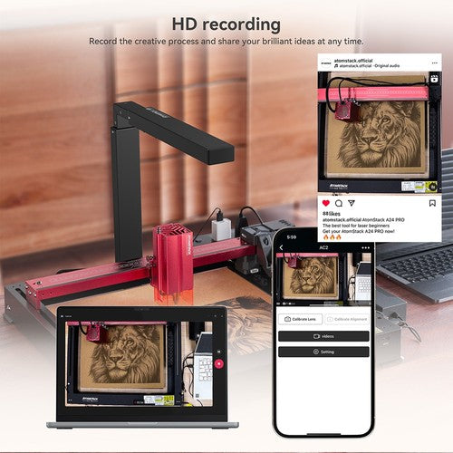 ATOMSTACK AC2 Wireless Lightburn Camera for ATOMSTACK A6/A12/A24/A48 Pro & A6/A12/A24/A48 Ultra, IKier, xTool D1 Pro, Creality Laser Engraver