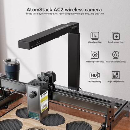 ATOMSTACK AC2 Wireless Lightburn Camera for ATOMSTACK A6/A12/A24/A48 Pro & A6/A12/A24/A48 Ultra, IKier, xTool D1 Pro, Creality Laser Engraver