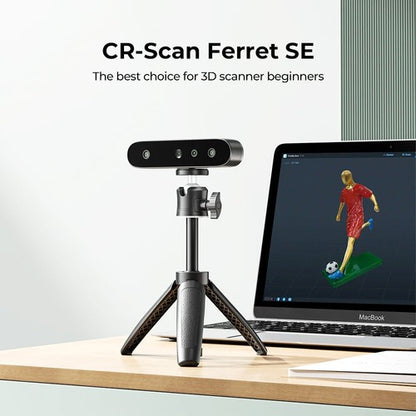 Creality CR-Scan Ferret SE 3D Scanner, Infrared Light Source, Up to 30 fps Scan Speed, 0.1mm Accuracy, 24-bit Full-Color Scanning, Anti-Shake Tracking, 560x820mm Single Capture Range, 150x150mm Minimum Scanning