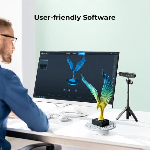 Creality CR-Scan Ferret SE 3D Scanner, Infrared Light Source, Up to 30 fps Scan Speed, 0.1mm Accuracy, 24-bit Full-Color Scanning, Anti-Shake Tracking, 560x820mm Single Capture Range, 150x150mm Minimum Scanning