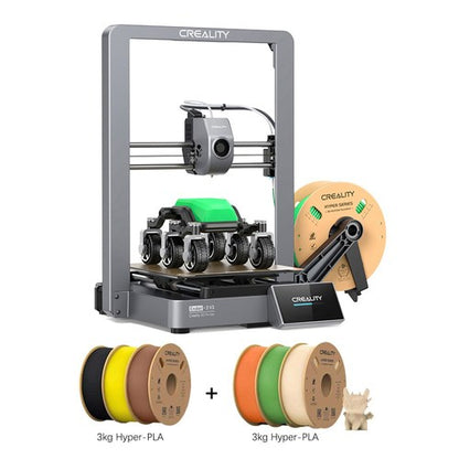 Creality Ender-3 V3 3D Printer + 6kg Creality Hyper PLA Filament - Black+Skin Color+Yellow+Green+Orange+Brown