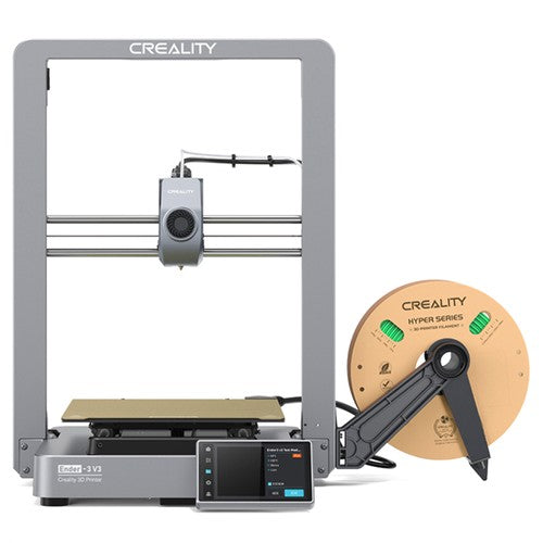 Creality Ender-3 V3 3D Printer, Auto-Leveling, 600mm/s Max Printing Speed, 0.2mm Printing Accuracy, Dual-Gear Direct Extruder, Input Shaping, Color Touch Screen, WiFi Connection, 220x220x250mm