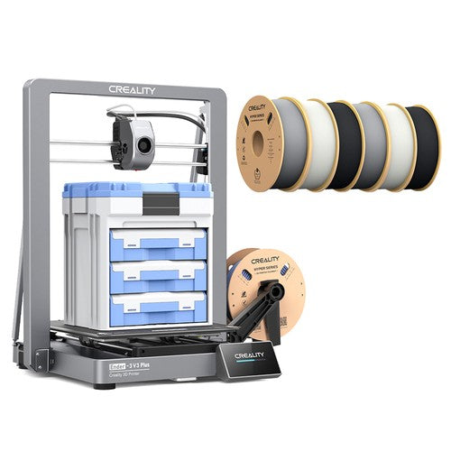 Creality Ender-3 V3 Plus 3D Printer + 6kg Creality Hyper PLA Filament - 2kg Black+2kg White+2kg Grey