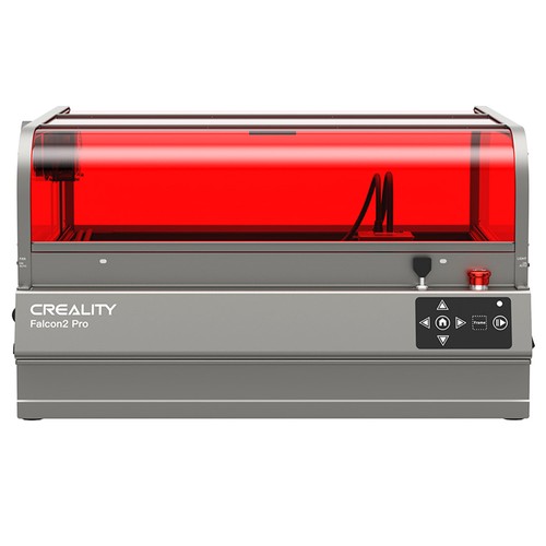 Creality Falcon2 Pro 22W Laser Engraver, FDA Class1 Safety Certification, Integrated Air Assist, Curved Visible Cover, Built-in Camera, Drawer Design, Fence Type Protection Strip, Fire / Airflow / Lens Monitoring, 400x415mm
