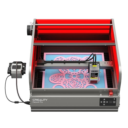 Creality Falcon2 Pro Laser Engraver 60W with 1.6W Laser Module, FDA Class1, Fully Enclosed & Drawer Design, Lid-open Safety Stop, Air Assist, Built-in Camera, 700mm/min Max Speed, 400*400mm